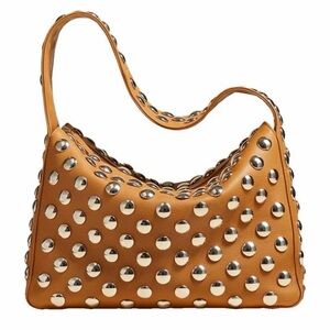 KHAITE Tan Studded Shoulder Elena Bag